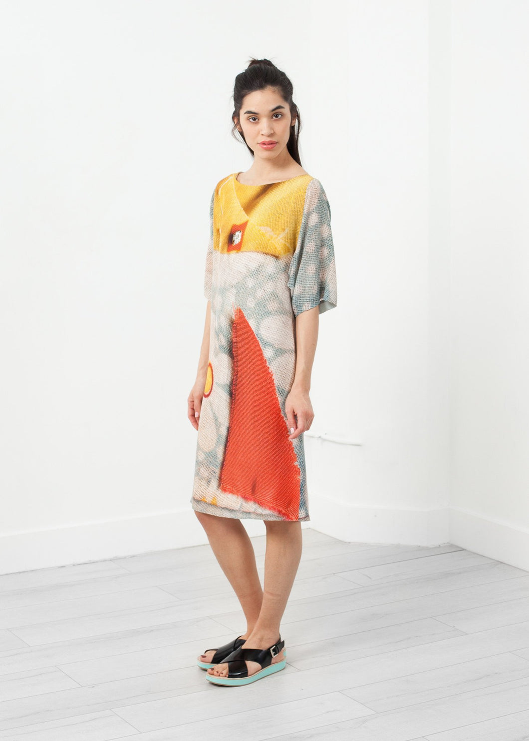 3/4 Sleeve Kimono Dress - huevt 1